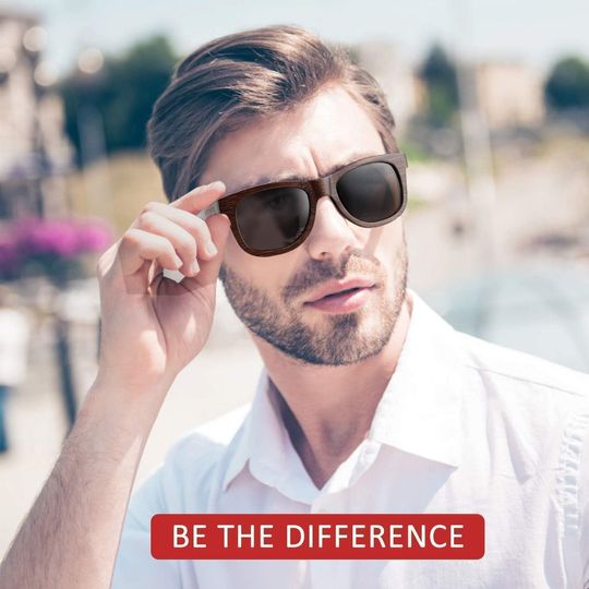 Polarized Wood Sunglasses for Men Women - Bamboo Wood Sunglasses with Case
