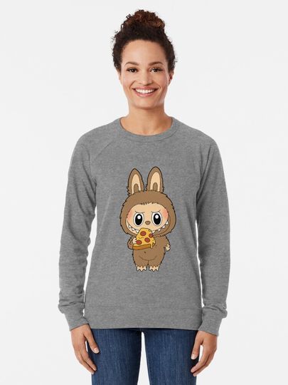 labubu and pizza Lightweight Sweatshirt