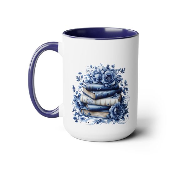 Books mug, Two-Tone Coffee Mugs