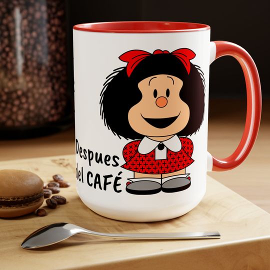 ARGENTINA MAFALDA CAFE Two-Tone Coffee Mugs, Taza
