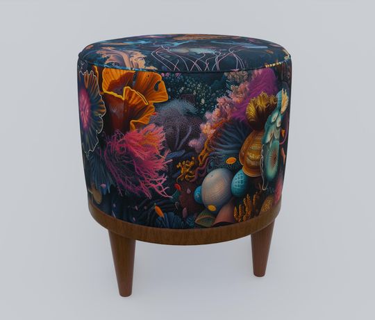 Ocean Theme Pouf - Moody, Stylish, Functional Footstool