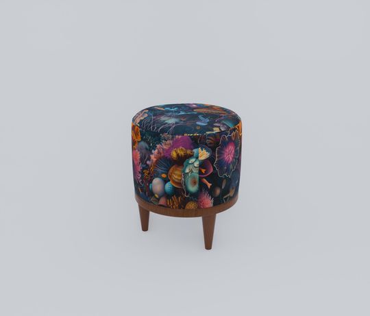 Ocean Theme Pouf - Moody, Stylish, Functional Footstool