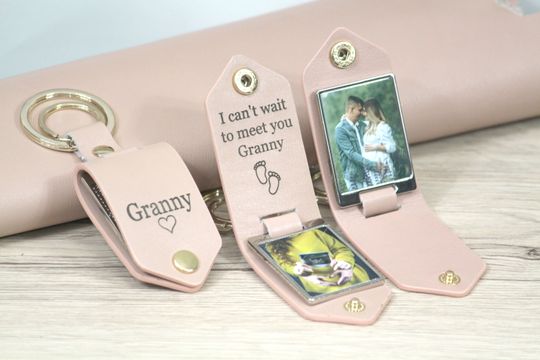 Man accessory - Personalized Leather Keychain With Photo, Gifts for Him Boyfriend