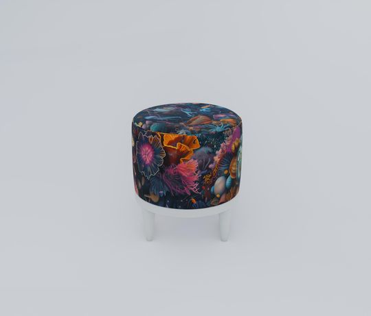Ocean Theme Pouf - Moody, Stylish, Functional Footstool