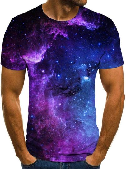 Outer Space T Shirts for Men 3D Printed Galaxy Solar System Planets Nebula Shirt