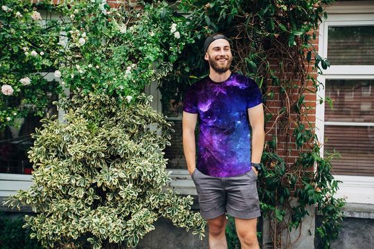Outer Space T Shirts for Men 3D Printed Galaxy Solar System Planets Nebula Shirt