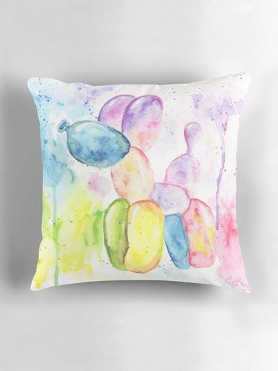 Rainbow balloon dog Pillow