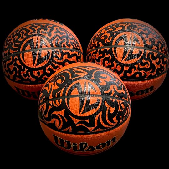 BLACK Tattoo (2 Panels) Design Customized Personalized on Basketball