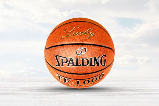Personalized Spalding Cross Court Basketball – Gold Text