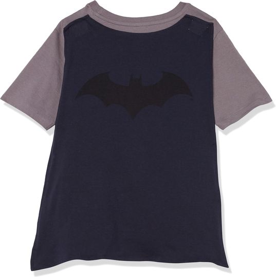 DC Comics Boys' Little Batman Cosplay Short Sleeve Cape Tee T-Shirt