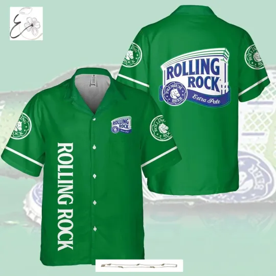 Rolling Rock All Over Print 3D Hawaiian Shirt