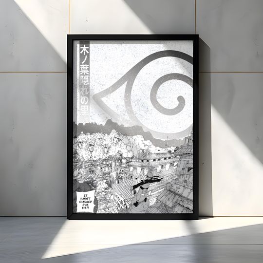 Narutoo Hidden Leaf Village Anime Poster Print A3