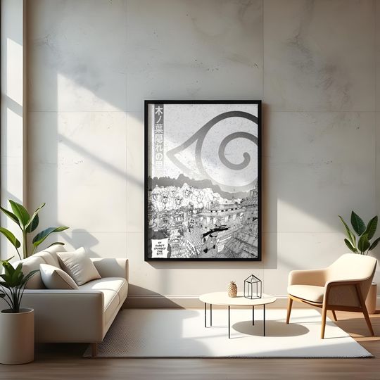 Narutoo Hidden Leaf Village Anime Poster Print A3