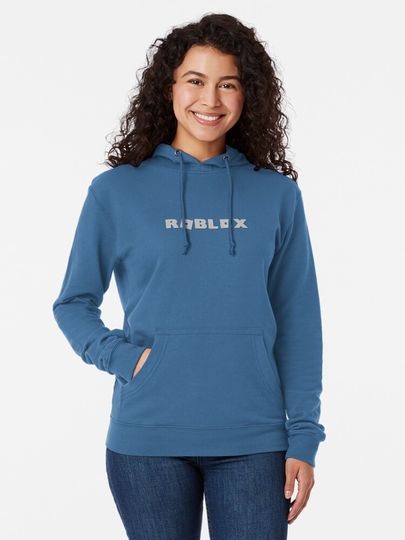 Grey Roblox Logo Lightweight Hoodie, Gift for Fan