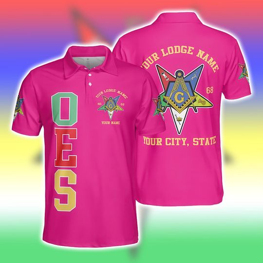 Custom Masonic OES Polo Shirt, Personalized Lodge Name And City