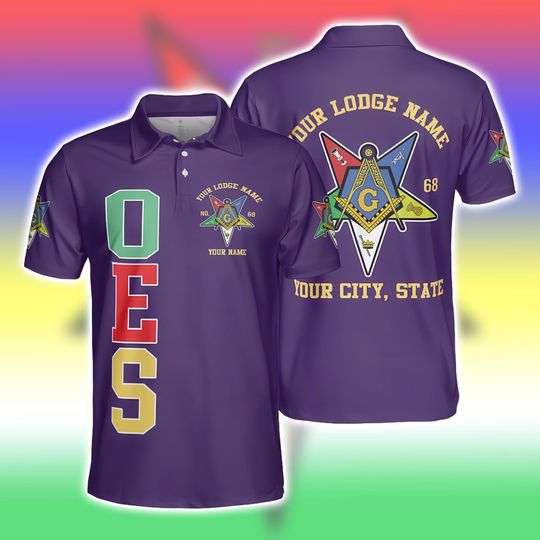 Custom Masonic OES Polo Shirt, Personalized Lodge Name And City