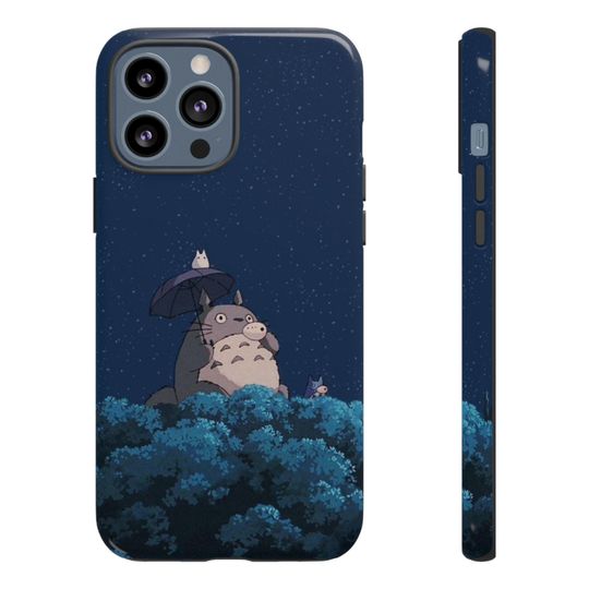 Phone Case, Totoro Anime Tough Case, Ghibli Inspired Hard Cover Shell, Unique Gift for Anime Fans, Iphone Case