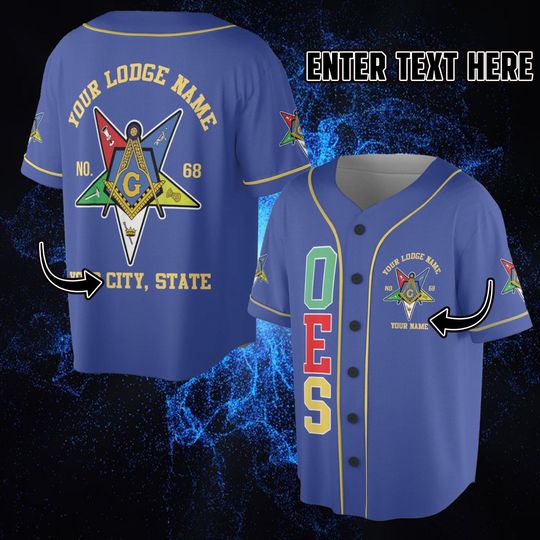 Custom OES Masonic Jersey, Personalized Court Name & City