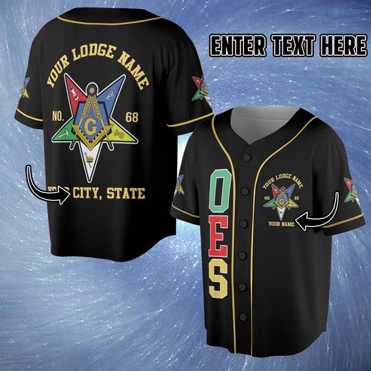 Custom OES Masonic Jersey, Personalized Court Name & City