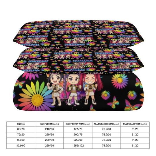 KPOP Demon Hunters 3-Piece Bedding Set- Huntrix