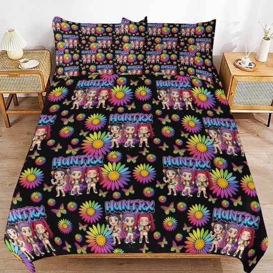 KPOP Demon Hunters 3-Piece Bedding Set- Huntrix
