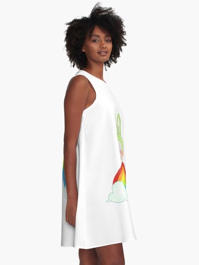 rainbow Labubu A-Line Dress, Gift for Her