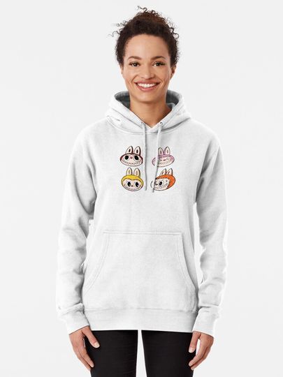 Labubu monster sticker pack Pullover Hoodie