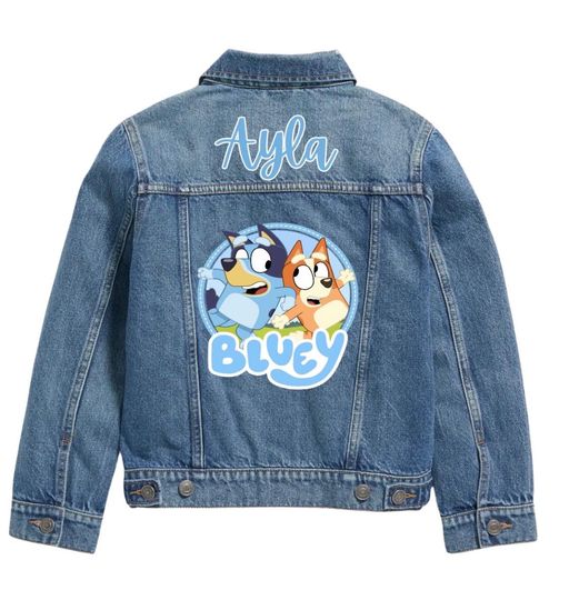 Printed Kids Denim Jacket, Cartoon Inspired Design