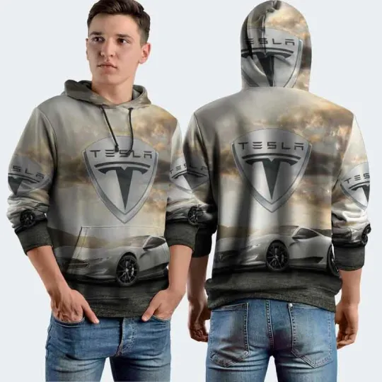 Tesla Hoodie – Stylish Full Print Sweatshirt