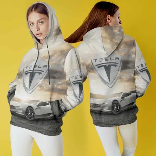 Tesla Hoodie – Stylish Full Print Sweatshirt