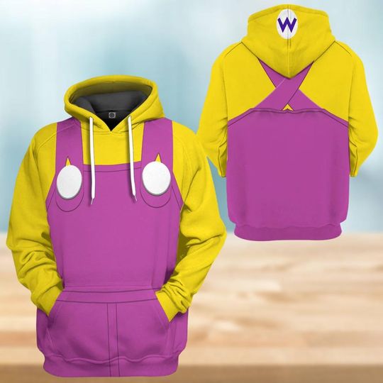 Wario Hoodie Cosplay, Super Mario Gamer Sweatshirt