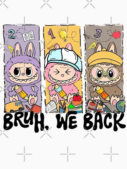 Adorable Chibi Labubu Monster Bunny | Bruh, We Back Pullover Hoodie