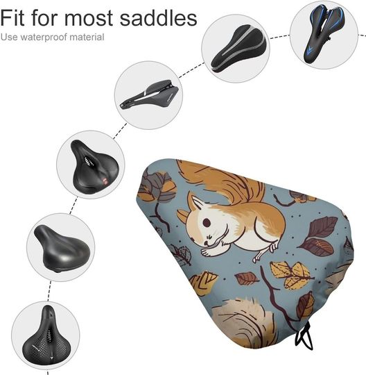 Cute Squirrel Bicycle Saddle Covers Dustproof Bikes Seats Protectors
