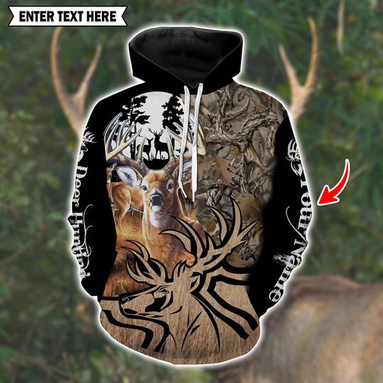 Custom Deer Hunting Shirt  3D All Over Print with Personalized Name