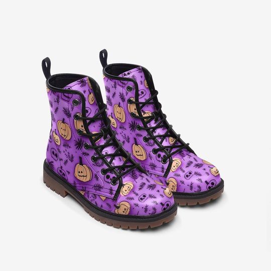 Purple Halloween Vegan Boots – Leather Boots