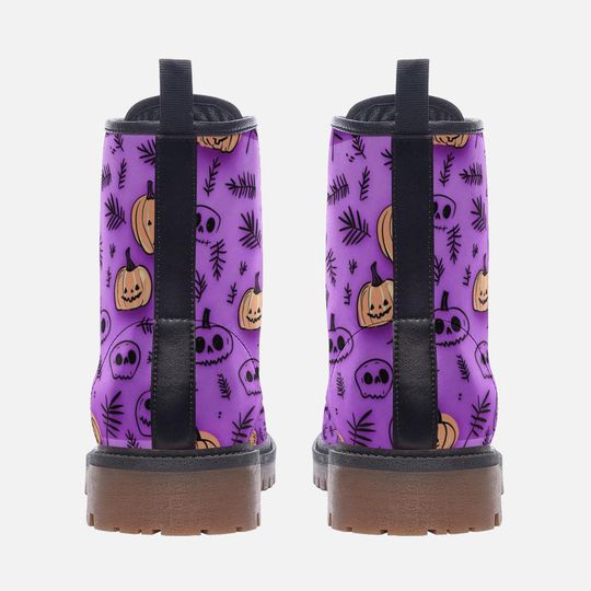 Purple Halloween Vegan Boots – Leather Boots
