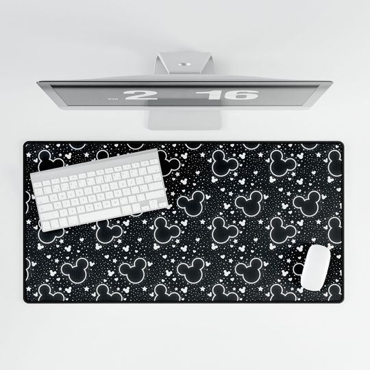 Mouse Inspired Desk Mat / Mouse Ears / Stars / Office Supplies / Computer Desk Pad