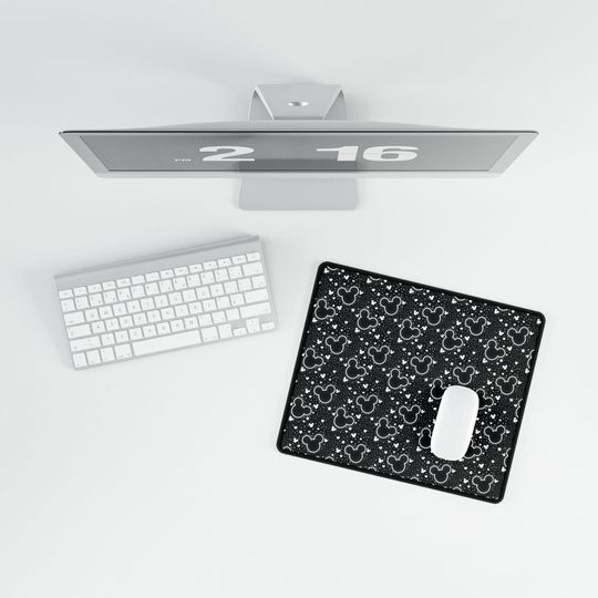 Mouse Inspired Desk Mat / Mouse Ears / Stars / Office Supplies / Computer Desk Pad