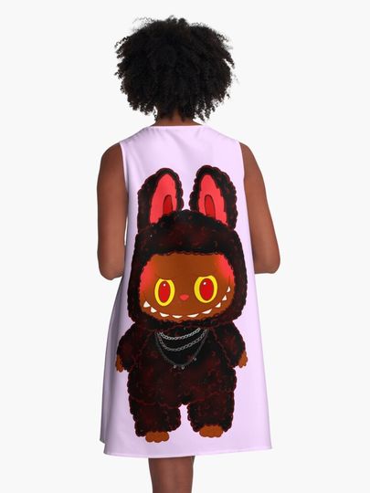 Labubu Black Devil A-Line Dress, Gift for Her
