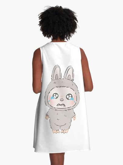 Labubu Design (sad) A-Line Dress, Gift for Her