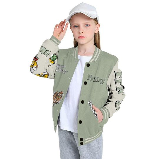 Seafoam Sail 4s Varsity Jacket, Friday Sneaker Stress Style All Over Print Baseball Jackets