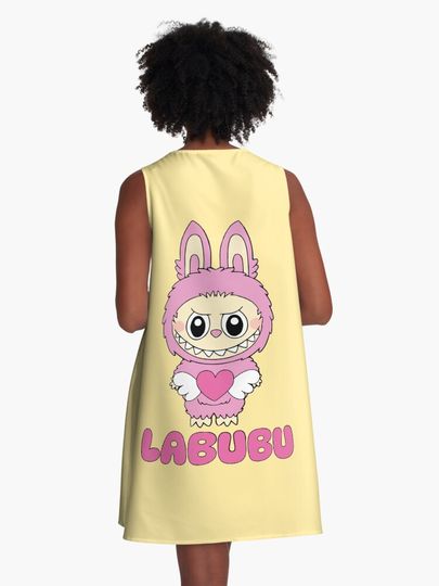 Cute Labubu A-Line Dress, Gift for Her