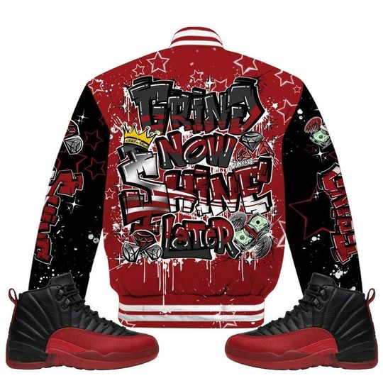 Jacket To Match Alternate Flu Game 12s, Grind2 Shine Later, Streetwear