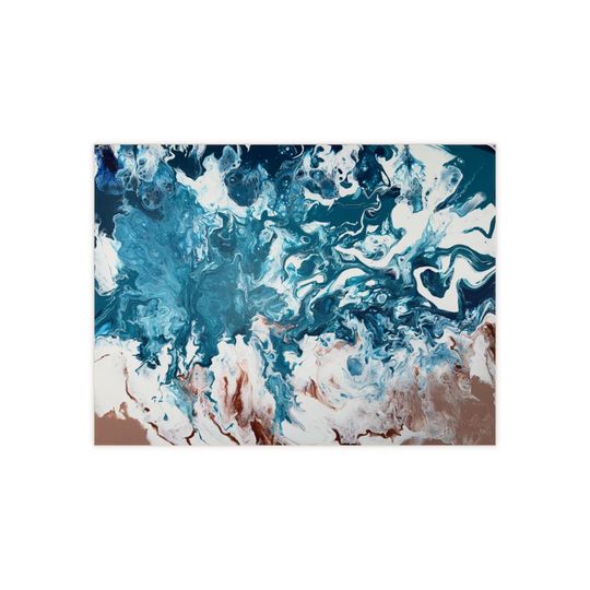 Abstract Ocean-Inspired Ceramic Photo Tile, Ocean Decor, Wall Art