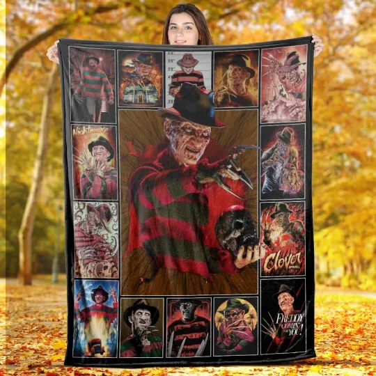 Freddy Krueger Blankets, Nightmare Halloween Blanket, Horror Gifts