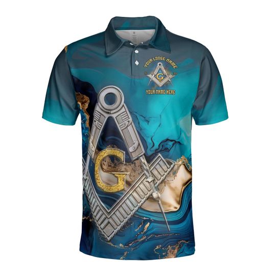 Customized Mansonry Master Mason Marbling Polo Shirt