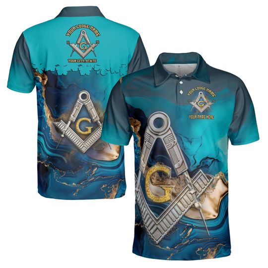 Customized Mansonry Master Mason Marbling Polo Shirt