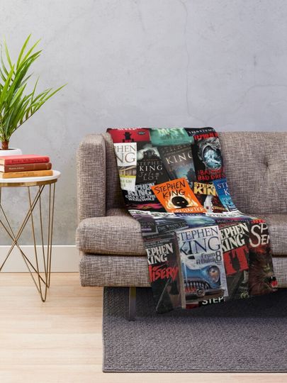 Stephen King Book Covers, Horror Bookworm Throw Blanket