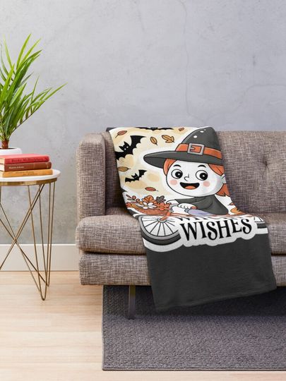 Witchy Wishes Throw Blanket