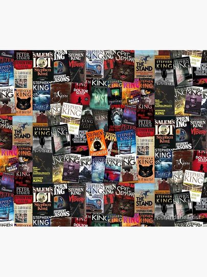 Stephen King Book Covers, Horror Bookworm Throw Blanket
